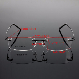 Men Rimless Glasses Memory Optical Eyeglasses Titanium Spectacles Frame for Glasses