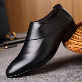 Men Microfiber Leather Slip On Business Casual Shoes for Formal Shoes