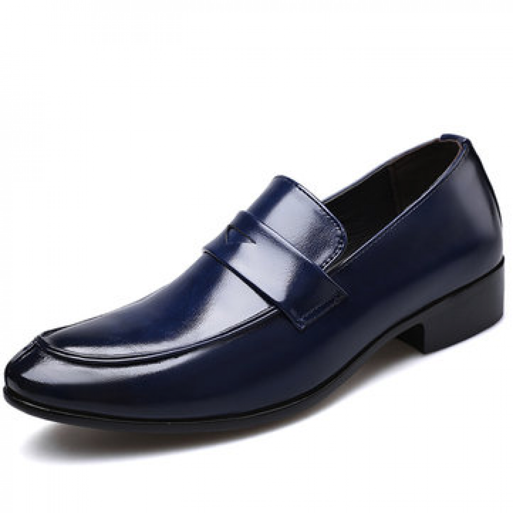 Men Pure Color Leather Non Slip Slip On Casual Formal Shoes for Formal Shoes