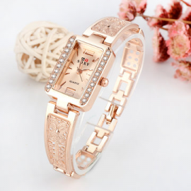 Rose Gold Case Rectangle Dial Design Ladies Bracelet Watch Fashion Style Quartz Watch for Watches