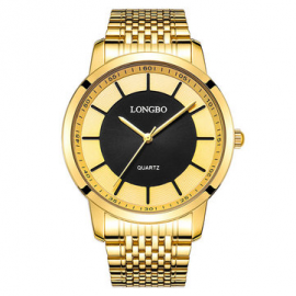 LONGBO Classic Casual Quartz Luxury Gold Watches Stainless Steel Couple Watches Gift for Men Women for Couple Watches