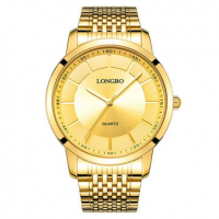 LONGBO Classic Casual Quartz Luxury Gold Watches Stainless Steel Couple Watches Gift for Men Women for Couple Watches