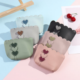 Women Mini Coin Pouch Love Pattern Coin Purse for Clutches Bags