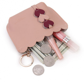 Women Mini Coin Pouch Love Pattern Coin Purse for Clutches Bags