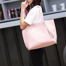 Pure Color Capacity Candy Color Tote Handbag Shoulder Bag For Women for Bags