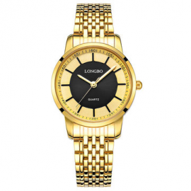 LONGBO Classic Casual Quartz Luxury Gold Watches Stainless Steel Couple Watches Gift for Men Women for Couple Watches